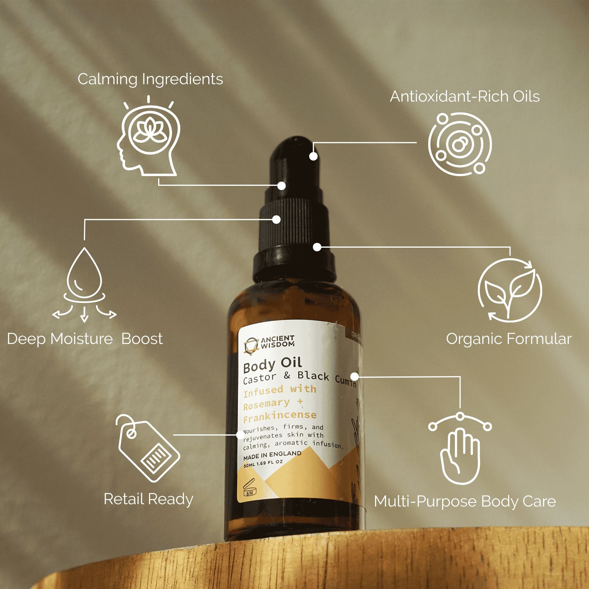 Organic Body Oil 50ml - Rosemary & Frankincense