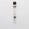 Celestial Prism Wand - Amethyst Moving Crystal Sphere Quartz Stem - 12cm