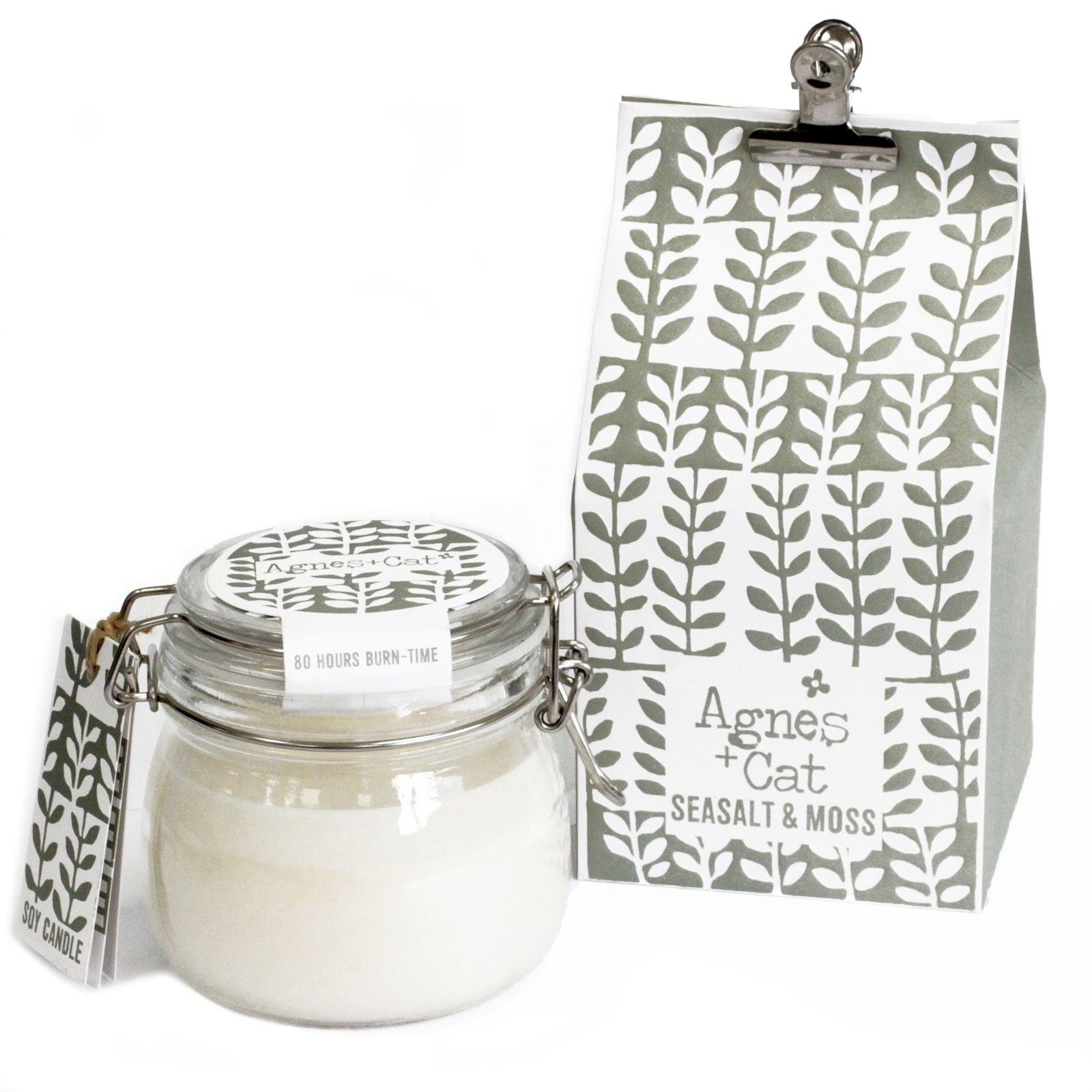 Agnes + Cat Kilner Jar Candle - Seasalt and Moss
