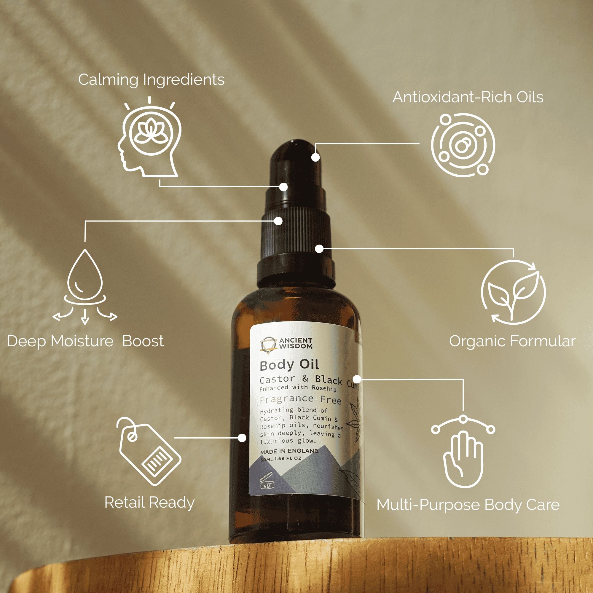 Organic Body Oil 50ml - Rosehip (Unfragranced)