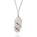 Cascade Wrapped Gemstone Necklace - Rough Rose Quartz